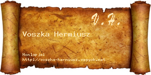 Voszka Hermiusz névjegykártya
